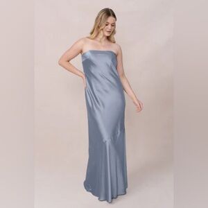 Revelry Leo Satin Dress French Blue - 715